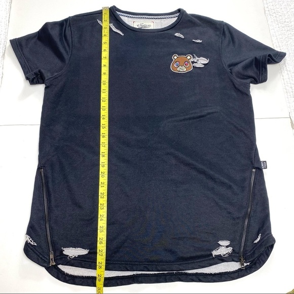 Square Zero Bear Patches Distressed Short Sleeve Sweatshirt Black - Picture 11 of 12